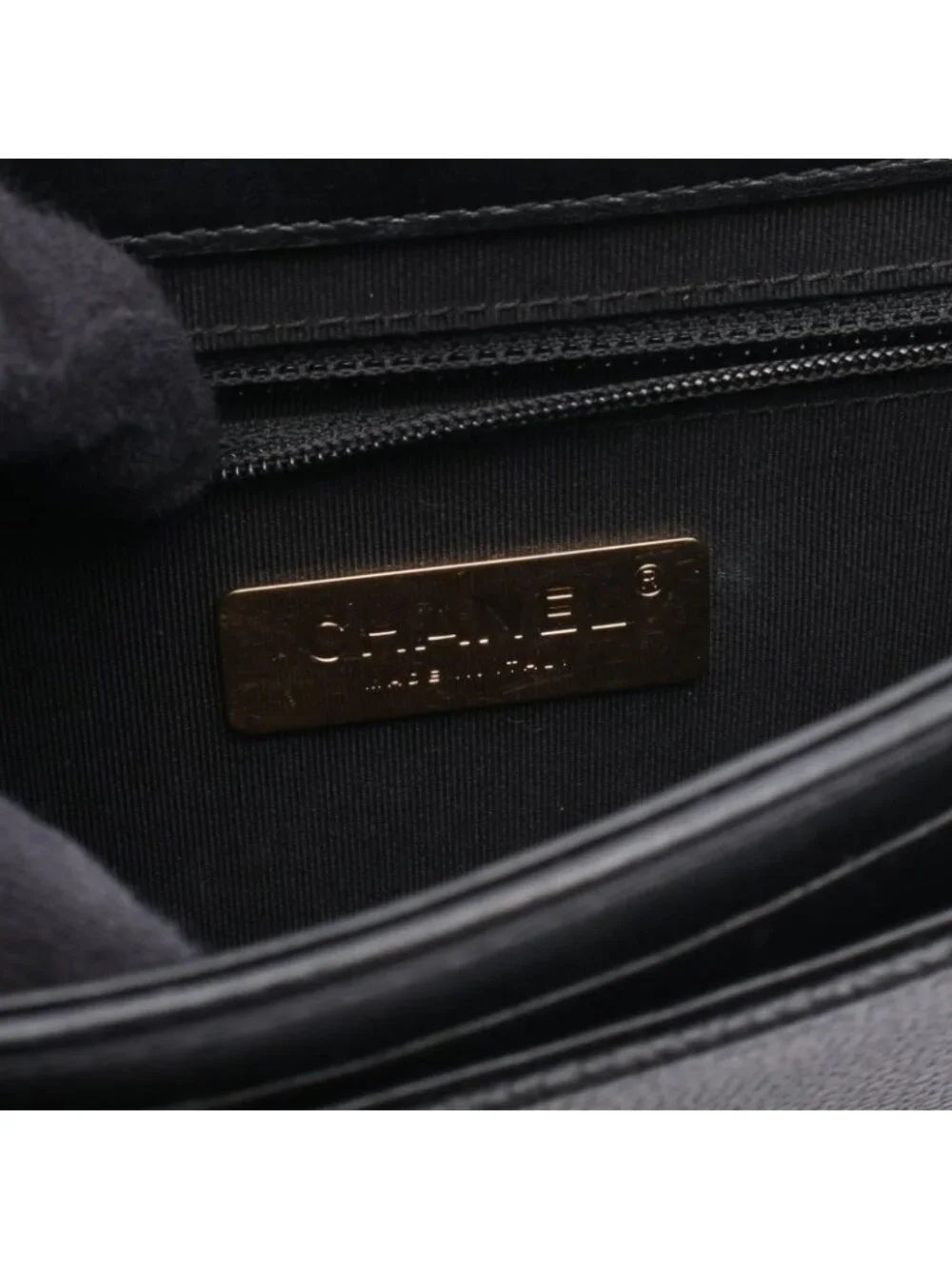 Chanel Shoulder Bag Quilted Black Lambskin Trichomaterial Small Chain